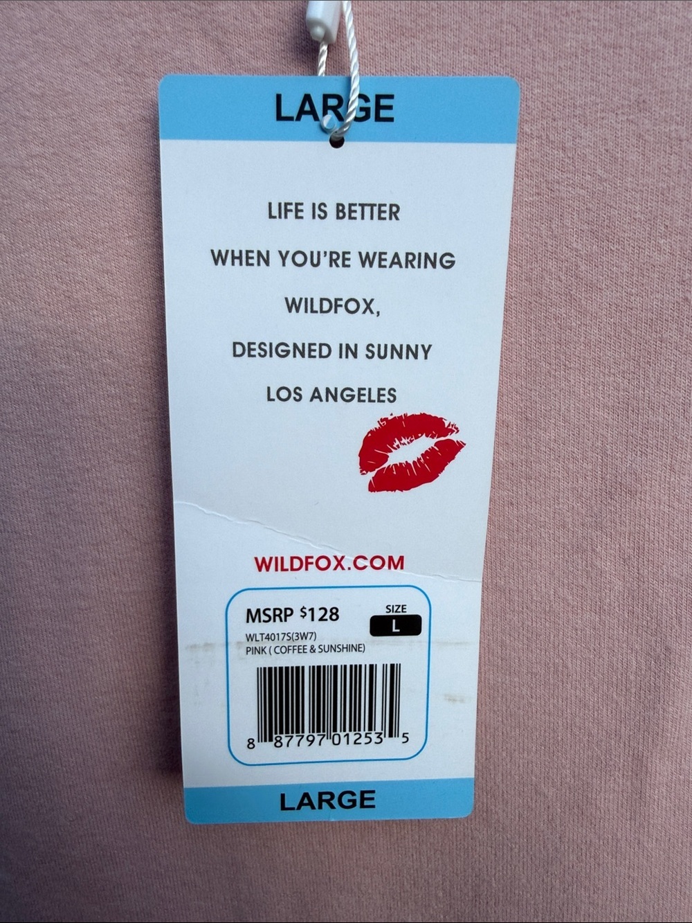 Wildfox Pink Sweatshirt with Red "Coffee & Sunshine" Graphic XL - Picture 5 of 7